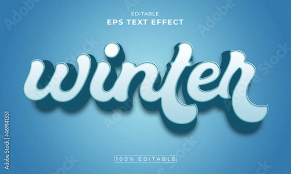 Obraz Winter editable 3d text effect