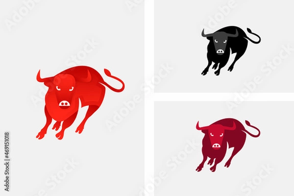Obraz Angry Bull Vector logo design, Bull modern logo design vector