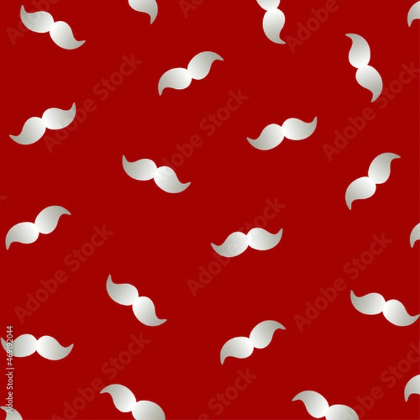 Obraz Christmas pattern. Santa Mustache silver vector design