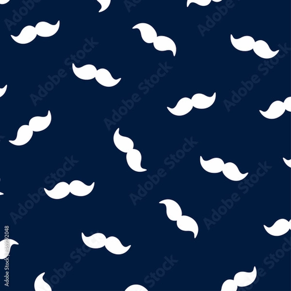 Obraz Christmas pattern. Santa Mustache, white vector design