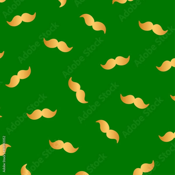 Obraz Christmas pattern. Santa Mustache golden vector design