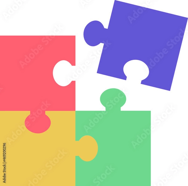 Obraz graphic illustration of puzzle, four pieces