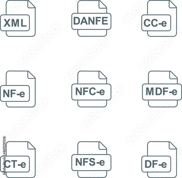 Obraz Icons of tax documents, purchase and shipping notes