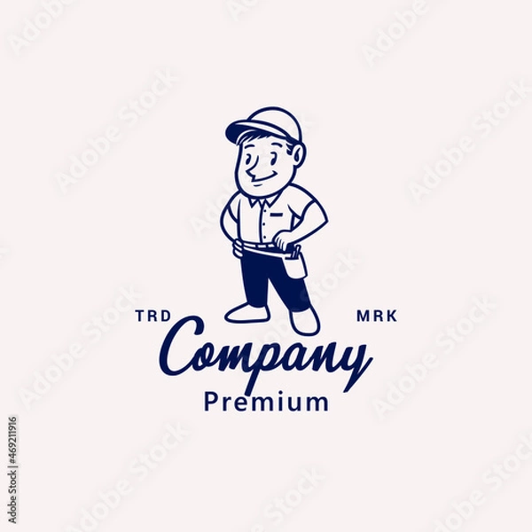 Obraz Repair man Service Builder Classic Logo Vector Icon Illustration