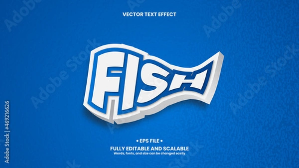 Fototapeta Fish 3d text effect