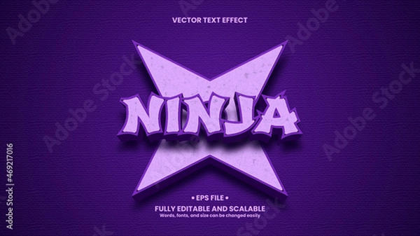 Fototapeta Ninja 3d text effect