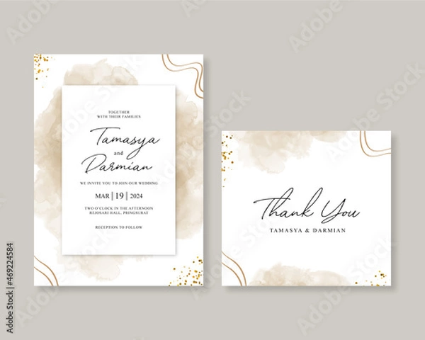 Obraz Wedding invitation with watercolor splash