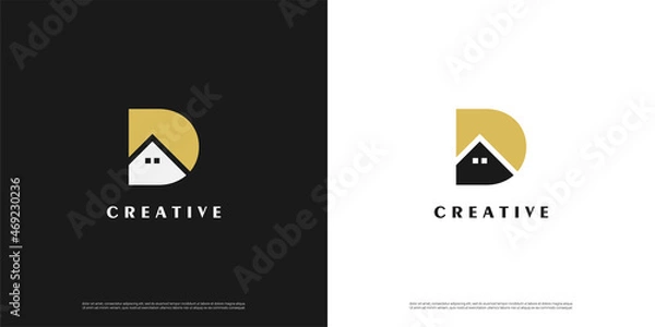 Fototapeta Letter D logo icon building design template elements