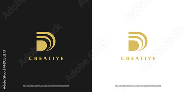 Obraz Letter D logo icon abstract design template elements