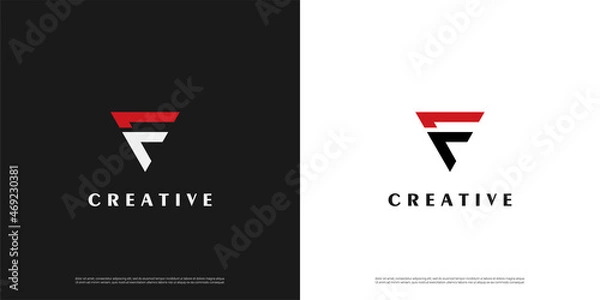 Obraz Letter F logo icon modern design template elements