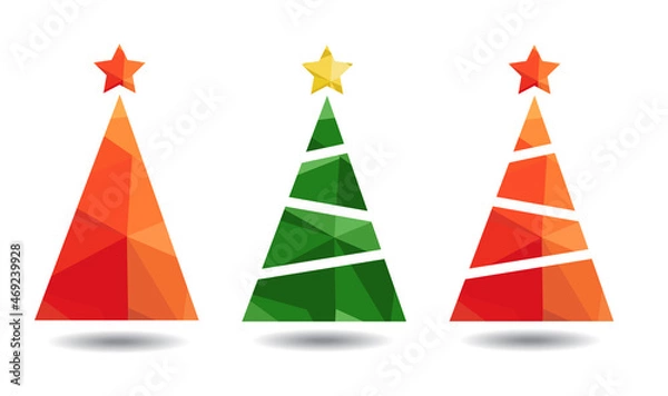 Obraz Christmas trees set vector illustration
