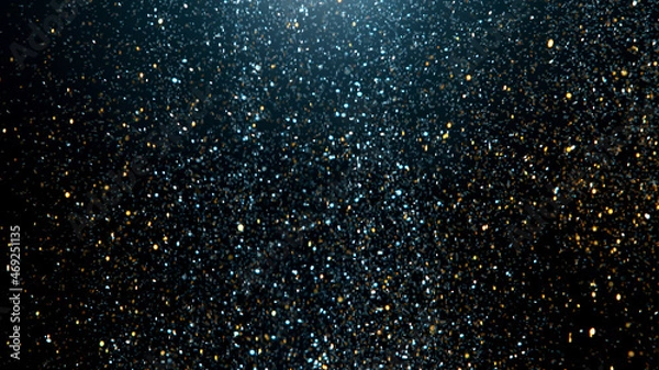 Fototapeta Abstract color particles on black background, close-up.