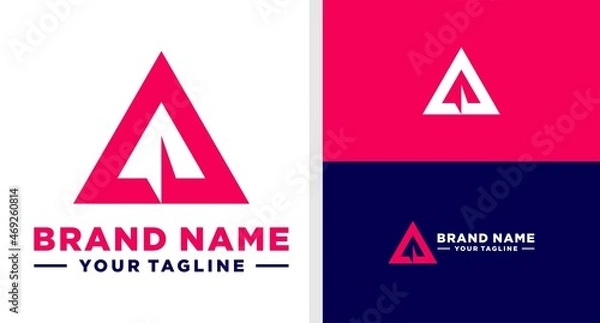 Obraz ROCKET LOGO NEGATIVE SPACE TRIANGLE EDITABLE