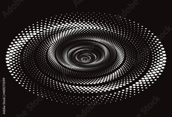 Fototapeta Tunnel or wormhole. Digital wireframe tunnel. 3D Design Element. Background abstract image