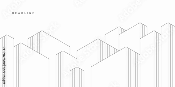 Obraz Konstrukcja architektoniczna. Streszczenie geometryczne tło technologiczne.