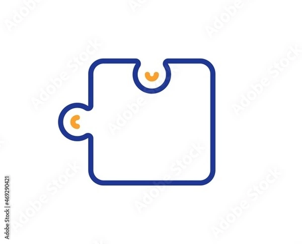 Fototapeta Puzzle piece line icon. Jigsaw game shape sign. Business strategy element. Colorful thin line outline concept. Linear style puzzle icon. Editable stroke. Vector