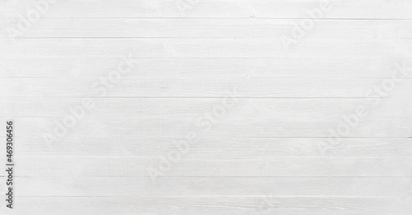 Obraz Wide white wood texture background. Light bright painted wooden table pattern top view.