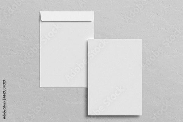 Fototapeta C4 envelope mockup on gray background.