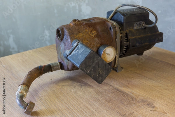 Obraz rusty broken electric water pump