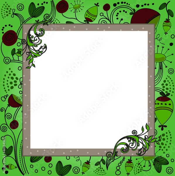 Fototapeta Bright frames with a pattern. There is room for text. Suitable for postcards.