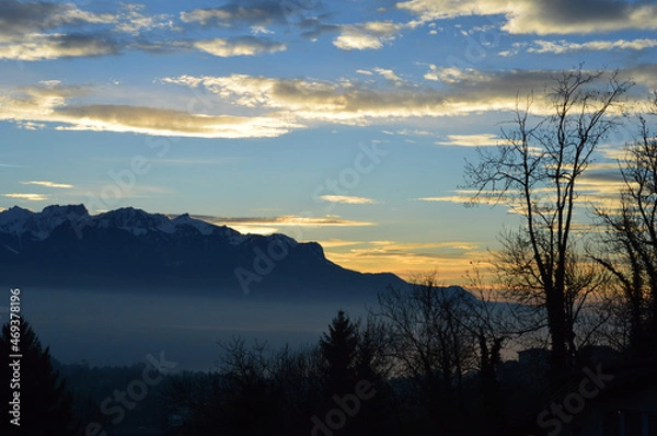 Obraz sunset in the mountains