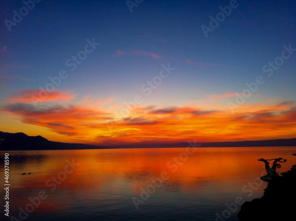 Obraz sunset on the lake