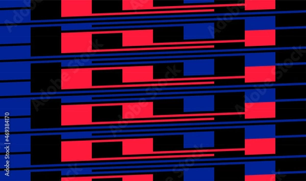 Fototapeta Color striped seamless pattern. Bright and colorful modern vector texture. Red, blue and black graphic background.