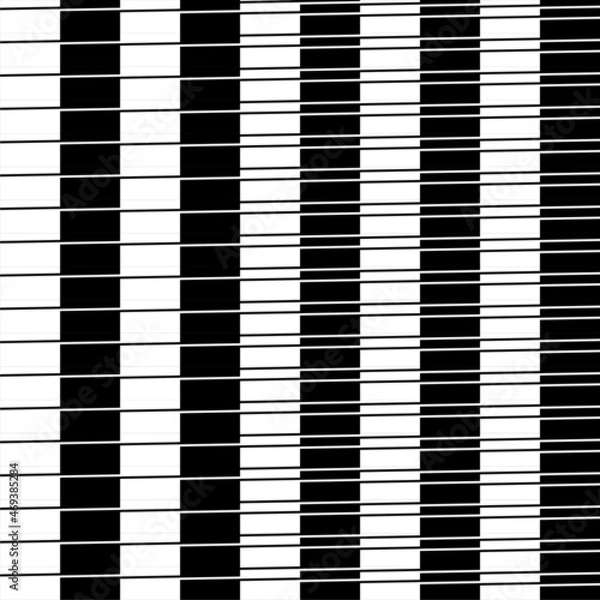 Obraz TV screen glitch, bad signal effect. Seamless black white pattern. Geometric and minimal vector texture. Op art, optical illusion.