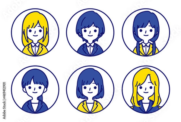 Fototapeta 人物アイコンセット_スーツの女性_ビタミンカラー