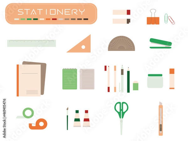 Obraz 文房具　アイコンセット（カラー）