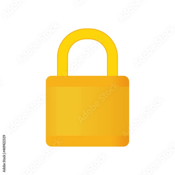 Obraz Padlock icon. Locked computer. Security options. Encrypted sign. Desktop icons pack element. Linux open source UI shortcut theme customisation. Vector illustration.