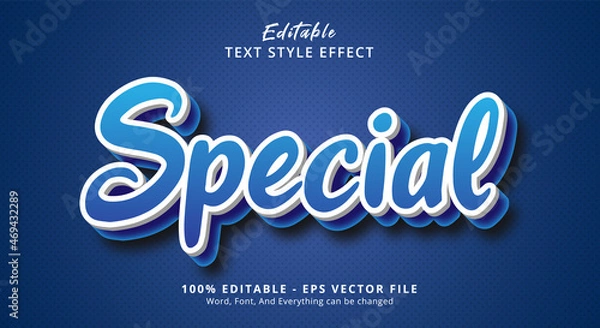 Obraz Editable text effect, Special text on blue layered style effect