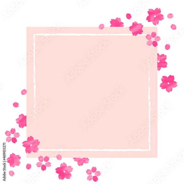 Fototapeta 手書きの桜の花のシンプルなカード
