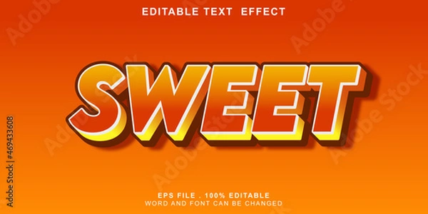Obraz text effect editable sweet
