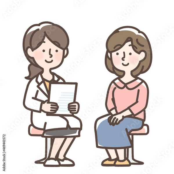 Obraz 女医に話を聞く女性