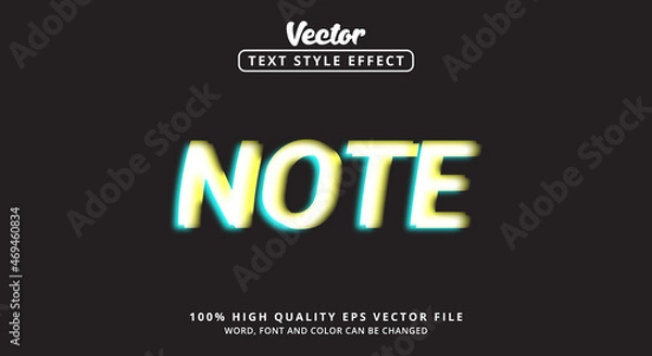 Obraz Editable text effects Note text with modern color style and motion text