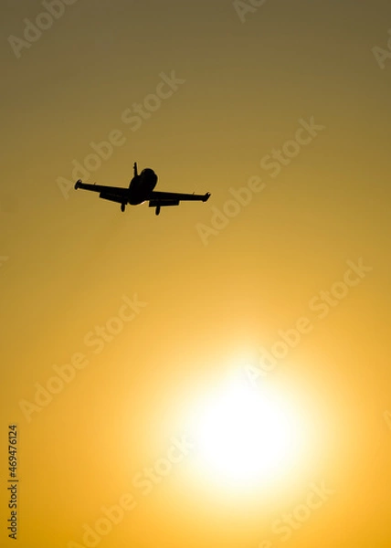 Obraz airplane at sunset