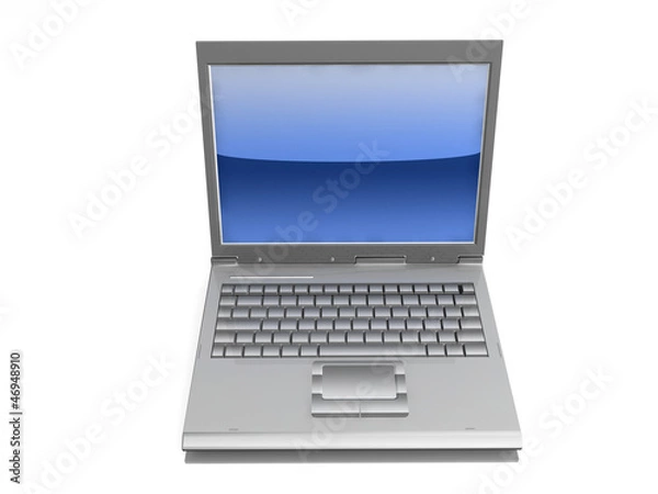 Obraz professional Laptop isolated on white background with reflection