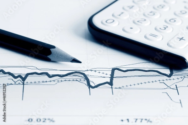 Fototapeta Financial graph analysis