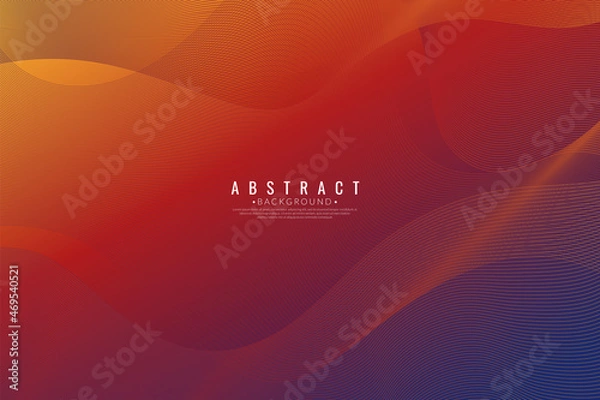 Fototapeta Abstract elegant orange background with flowing line waves. Modern colorful gradient minimal concept. Vector illustration..