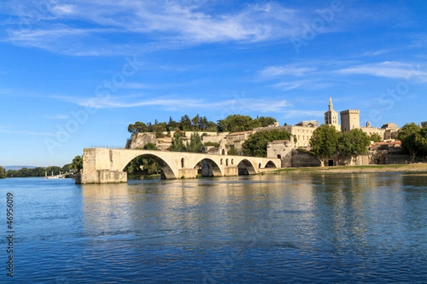 Obraz Avignon Bridge with Popes Palace, Pont Saint-Bénezet, Provence,