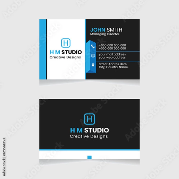 Obraz Vector modern creative simple and clean business card design, red abstract unique luxury and professional name card design, print ready corporate business card design.