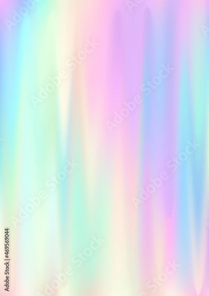 Fototapeta Hologram gradient background. Iridescent holo texture. Pearlescent unicorn vector backdrop.