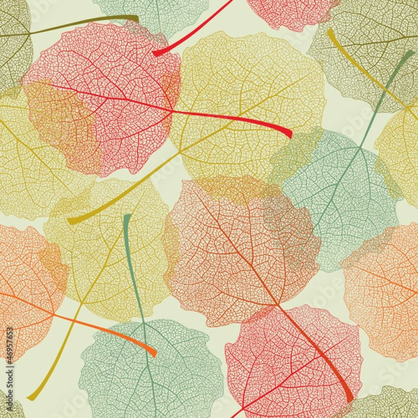 Obraz Seamless colors leaves pattern