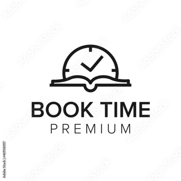 Obraz Book time logo icon vector template