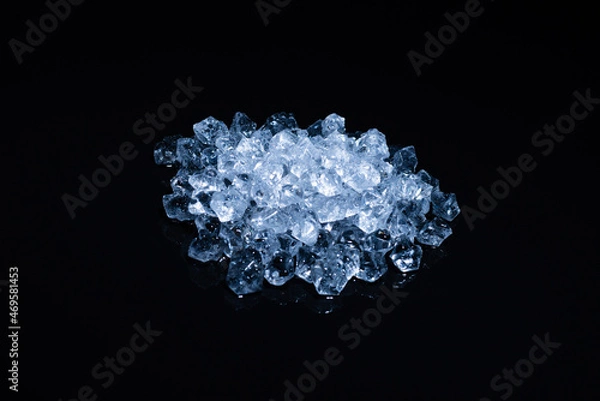 Fototapeta Ice crystal cubes, space for text or design.