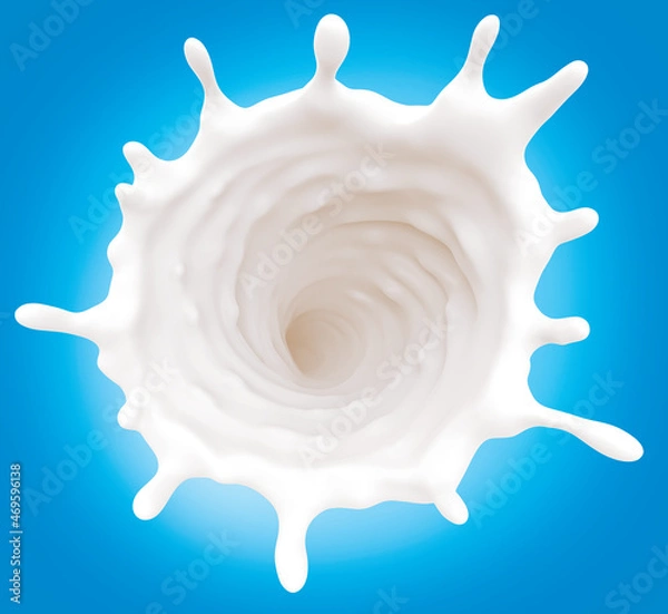 Fototapeta milk splash. 3d illustration. design element.