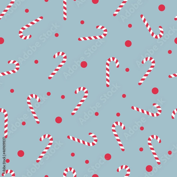 Fototapeta Christmas holiday vector seamless pattern from candy