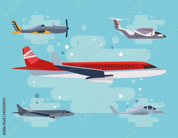 Obraz five fast airplanes