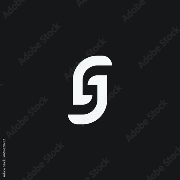 Fototapeta Vector initial SJ letter monogram logo template.